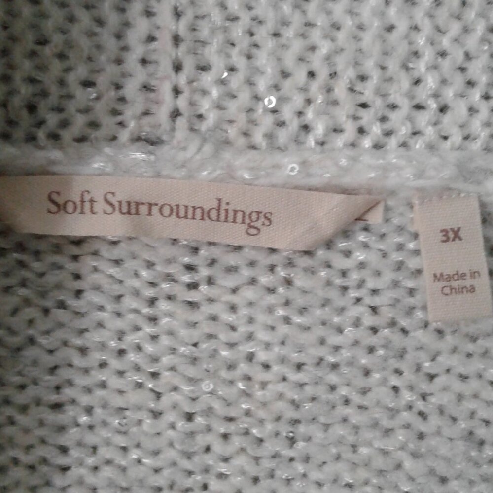 Soft Surroundings White Sparkle Sweater 3X - Picture 3 of 3